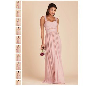 Birdy Grey Elyse Mesh Maxi Dress Pockets XS, Dusty Rose